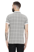 Axmann Checkered Mandarin Collar Polo T-Shirt