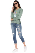 Floral Print Casual Hoodie