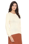 Solid Embellished Casual Jumper