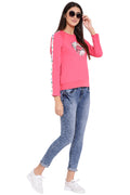 Coral Floral Printed Sweatshirt