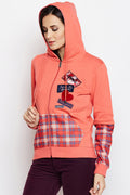 Love Patch Zipper Hood Sweatshirt