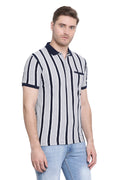 Vertical Stripe Polo T-Shirt