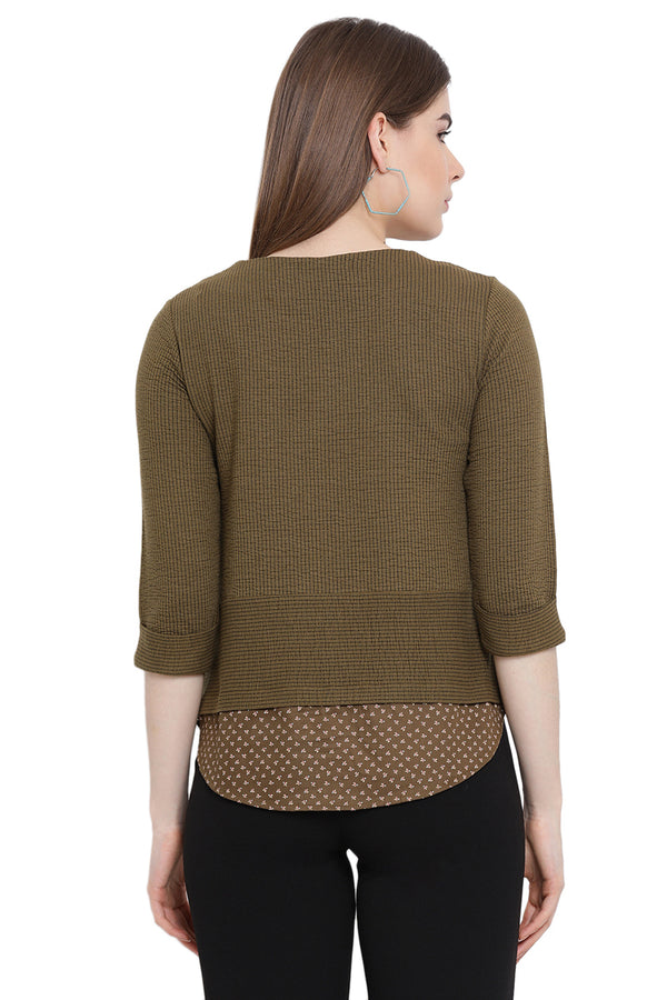 Laser Strip Casual Top