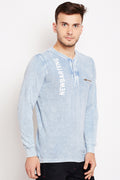 Axmann Denim Solid Full Sleeve T-Shirt - MODA ELEMENTI