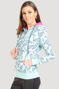 Full Sleeve Printed Zipper Hooded Sweatshirt - MODA ELEMENTI