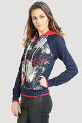 Full Sleeve Pattern Hooded Sweatshirt - MODA ELEMENTI