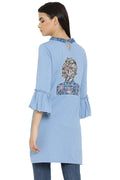 Front Tie Bell Sleeve Tunic