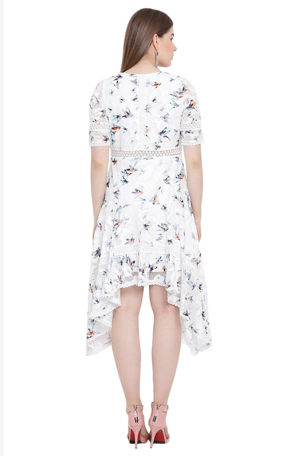 Flying Birds A-Line Midi Dress