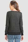 Round Neck Full Sleeve Rose Sweatshirt - MODA ELEMENTI