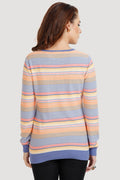 V Neck Multi Striped Jumper - MODA ELEMENTI