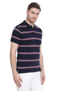 Symmetric Striped Polo T-Shirt