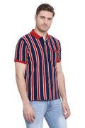 Vertical Stripe Polo T-Shirt