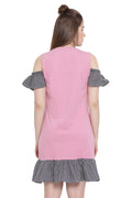 Model Printed Medium Length Catchy Dress