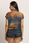 Animal Print Crop Shirt - MODA ELEMENTI