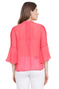 Front Tie Cherry Kiss Casual Top
