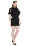 Midnight Lace Cape Play Suit