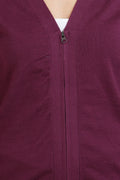 Solid Front Zipper Cardigan - MODA ELEMENTI