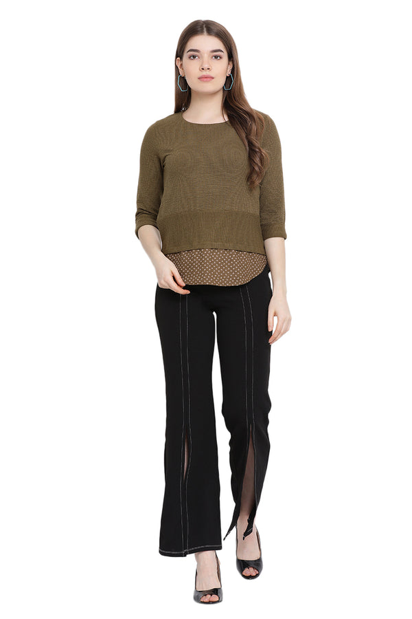 Laser Strip Casual Top