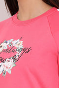 Coral Floral Printed Sweatshirt
