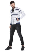 Axmann Basix Striped Zipped Sweatshirt