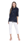 Front Tie Laser Cut Casual Tunic