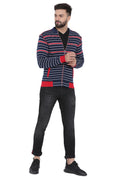 Axmann Basix Striped Zipped Sweatshirt