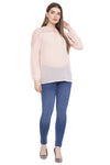 Front Tie Solid Full Sleeve Top