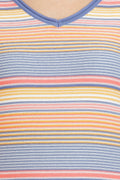 V Neck Multi Striped Jumper - MODA ELEMENTI