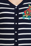 Front Buttoned Striped Cardigan - MODA ELEMENTI