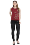 Neck Cut Out Casual Printed Top
