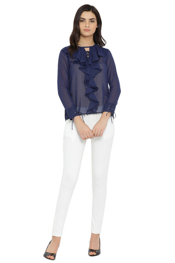 Royal Ruffle Casual Top