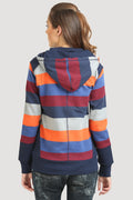 Full Sleeve Multicolor Zipper Hooded Sweatshirt - MODA ELEMENTI