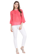 Front Tie Cherry Kiss Casual Top