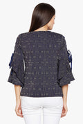 Jazz Shine Sleeve Tie Top - MODA ELEMENTI