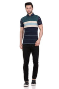 Axmann Striped Men Mandarin Collar T-Shirt