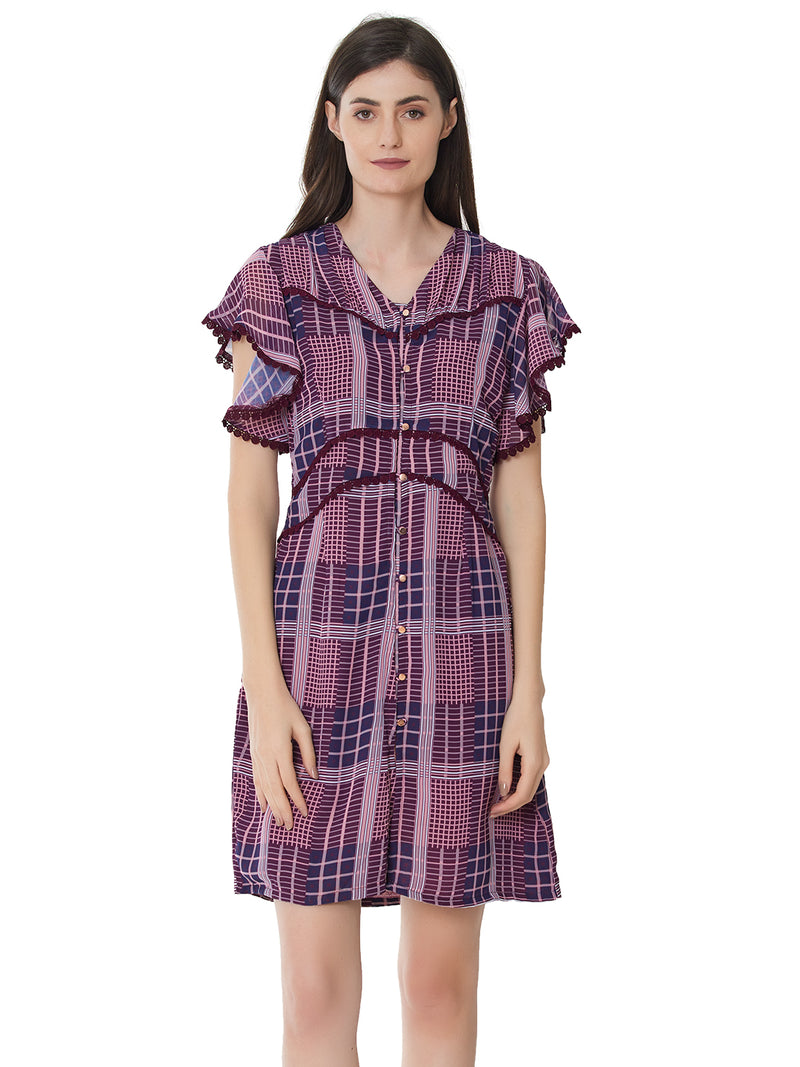 Flutter Sleeves Medium Length Dress