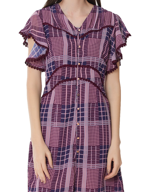 Flutter Sleeves Medium Length Dress