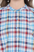 Checkered Mandarin Collar Shirt