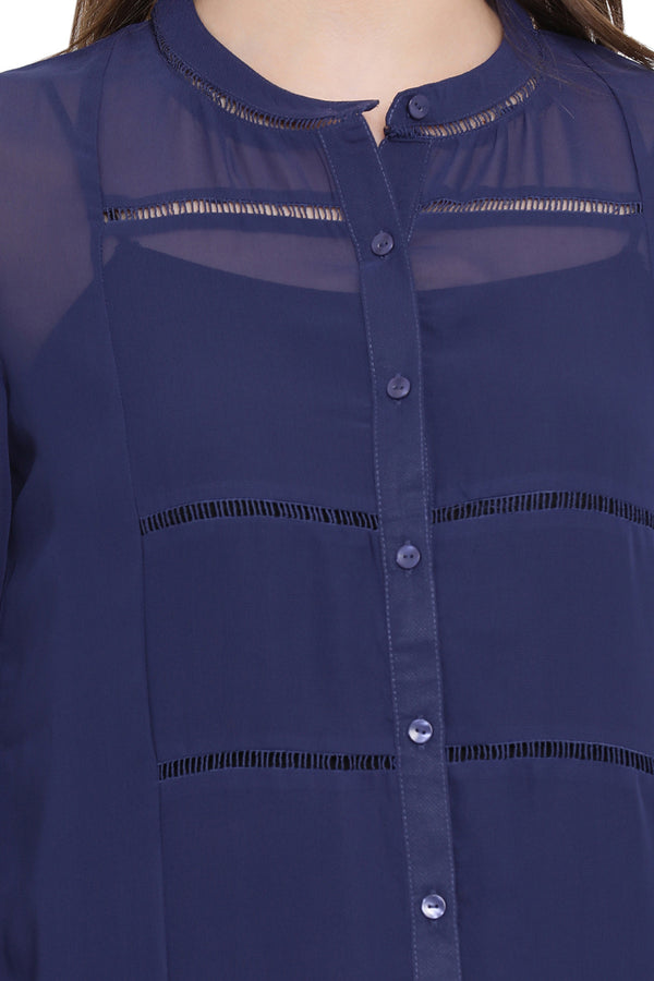 Spring Indigo Casual Tunic