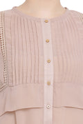 Front Tie Streak Casual Top