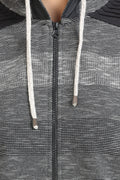 Full Sleeve Front Zipper Stripe Hooded Sweatshirt - MODA ELEMENTI