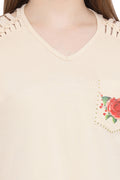 Sleeve Cut Out Casual Top