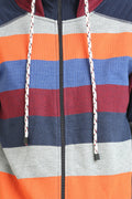 Full Sleeve Multicolor Zipper Hooded Sweatshirt - MODA ELEMENTI