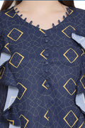 Abstract Art Bell Sleeve Formal Top