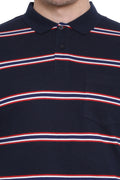 Symmetric Striped Polo T-Shirt