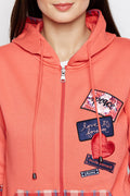 Love Patch Zipper Hood Sweatshirt