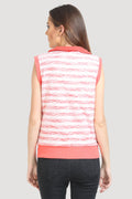 Reversible Front Open Sleeveless Sweatshirt - MODA ELEMENTI