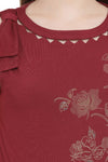 Neck Cut Out Casual Printed Top