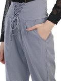 High waist grey check trouser