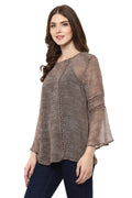 Self Designed Bell Sleeve Casual Top - MODA ELEMENTI